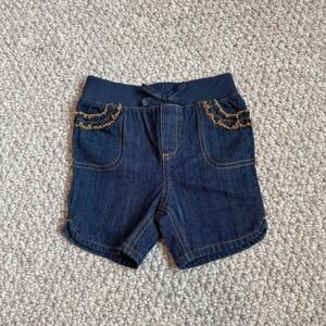 WonderKids‎ Baby Girls Denim Elastic Waist Ruffle Pocket Shorts Size 24 Months